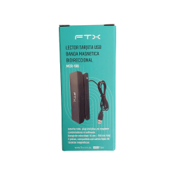 LECTOR TARJETA FTX USB BANDA MAGNETICA BIDIRECCIONAL MCR-100 NEGRO