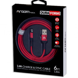CABLE ARG-CB-0021RD MICRO USB TO USB 1.8M ROJO