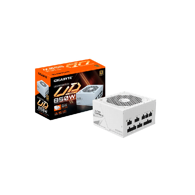 FUENTE  850W GIGABYTE 80PLUS GOLD FULL MOD BLAN BIVOLT GP-UD850GM PG5W
