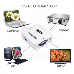 Adaptador VGA A HDMI Audio Video Full HD1080P