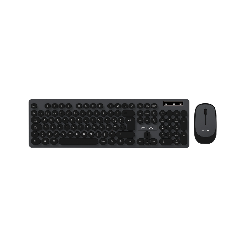TECLADO+MOUSE WIR FTX KM400 NUM/ESP/POP/NEGRO-GRIS 128793