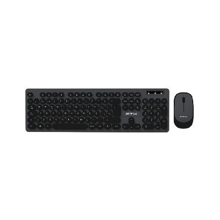 TECLADO+MOUSE WIR FTX KM400 NUM/ESP/POP/NEGRO-GRIS 128793