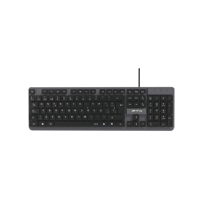 TECLADO USB FTX K87 NUM/ESP/NEGRO-GRIS 128694