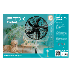 VENTILADOR DE PIE FTX 3 VEL CONFORT 70W 220V NEGRO/PLAST HB-EF-02