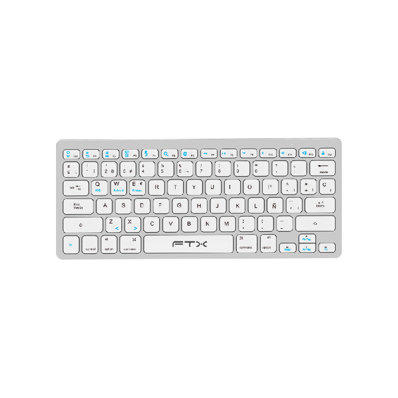 TECLADO BT FTXB1000 ULTRA SLIM ESP/PLATA 099512