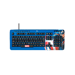 TECLADO USB XTECH XTK-M401CA CAPITAN AMERICA ESP/AZUL/MULTIMEDIA PSJ