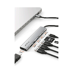 HUB USB-C 3.0/7 EN 1 FTX-HBP2-AG7 4K/5GBPS/HDMI/USB/SD-TF GRIS 115564