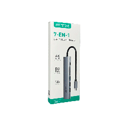 HUB USB-C 3.0/7 EN 1 FTX-HBP2-AG7 4K/5GBPS/HDMI/USB/SD-TF GRIS 115564