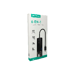 HUB USB-C 3.0/6 EN 1 FTX-HUBT4-PB 4K/5GBPS/SD NEGRO 115526
