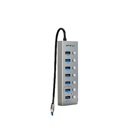 HUB USB-A 3.0 FTX-HUBU7-AG 7 PORT/5GBPS/USB-C GRIS 115540