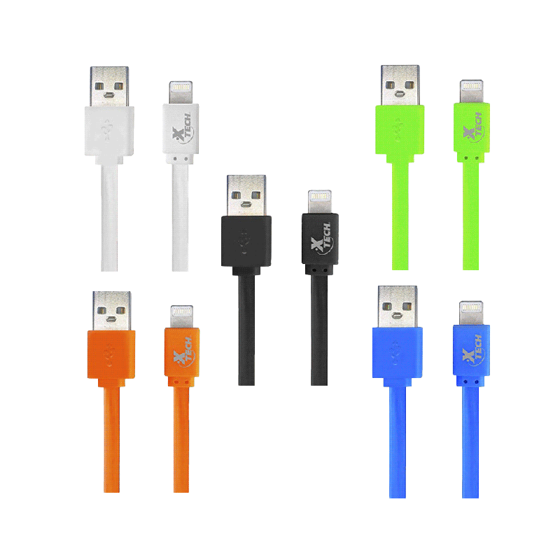 CABLE LIGHTNING XTG-236 XTECH ON-THE-GO 1M BLA/NEG/VER/AZU/NAR UNIDAD