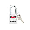 BRADY CANDADO ARCO ACERO CUERPO NYLON BLANCO ARCO 38MM (143123)