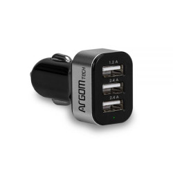 CARGADOR ARG-AC-0113BK 3P USB P/AUTO
