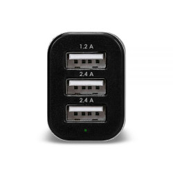 CARGADOR ARG-AC-0113BK 3P USB P/AUTO