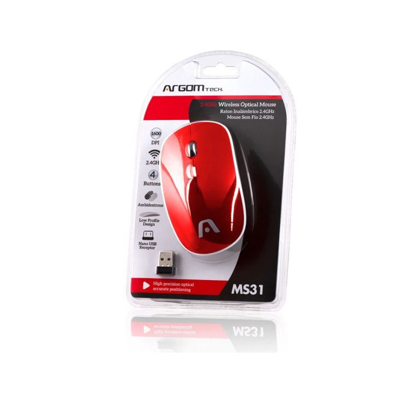 MOUSE ARG-MS-0031RD WIR ROJO