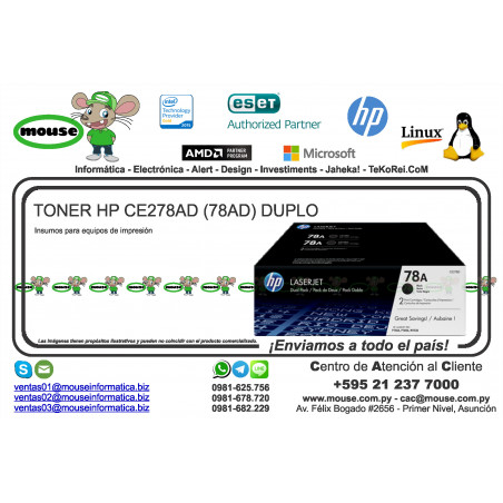 Toner HP CE278AD (78AD) Duplo