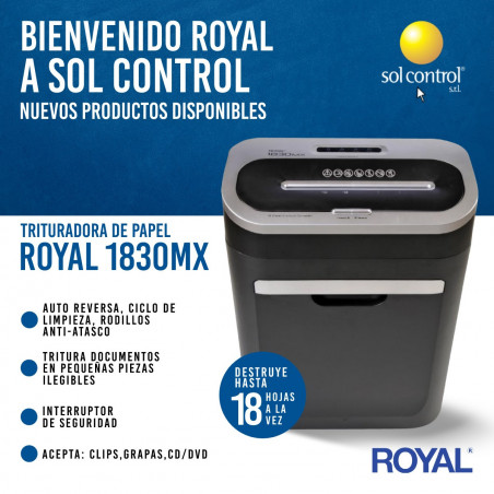 TRITURADORA DE PAPEL ROYAL 1830MX