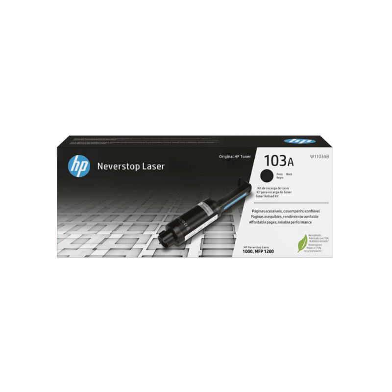 TONER HP  103A NEGRO W1103A 1000/MFP 1200 RECARGA NEVER STOP