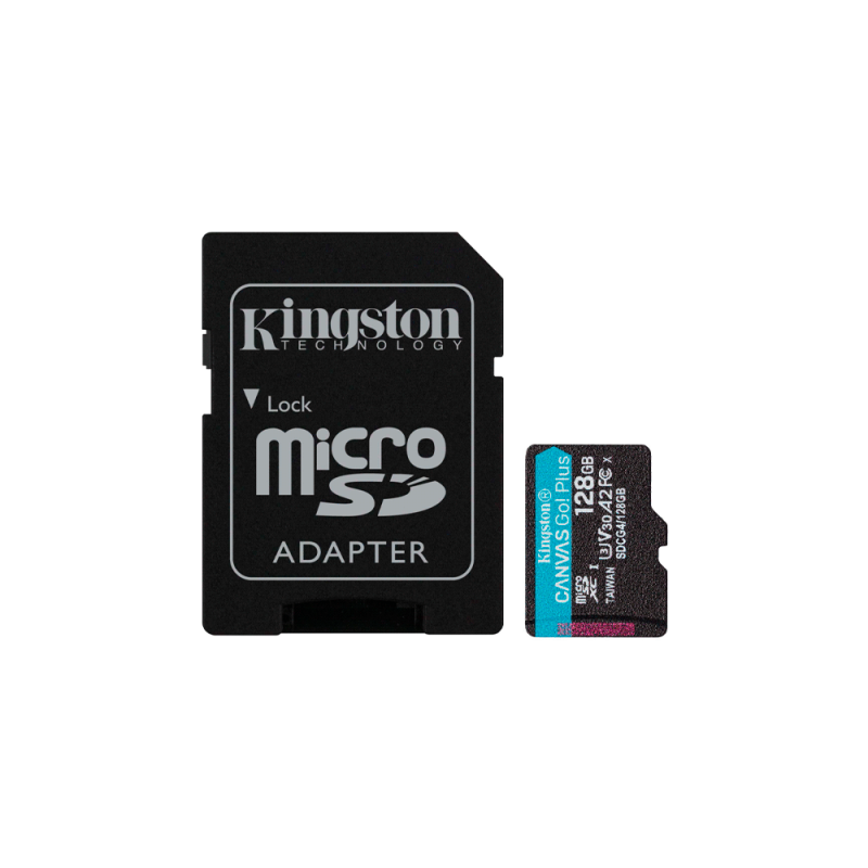 MEM MICRO SD KINGSTON 128GB SDCG4/128GB 200/160 CANVAS GO PLUS C/ADAP