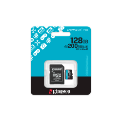 MEM MICRO SD KINGSTON 128GB SDCG4/128GB 200/160 - CANVAS GO PLUS C/ADA