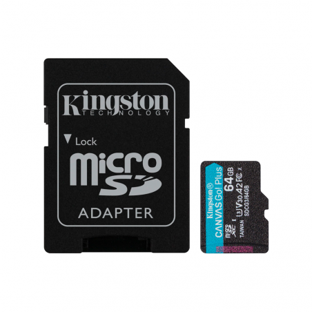 MEM MICRO SD KINGSTON  64GB SDCG3/64GB  170/70 CANVAS GO PLUS C/ADA