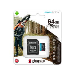 MEM MICRO SD KINGSTON  64GB SDCG3/64GB  170/70 CANVAS GO PLUS C/ADA