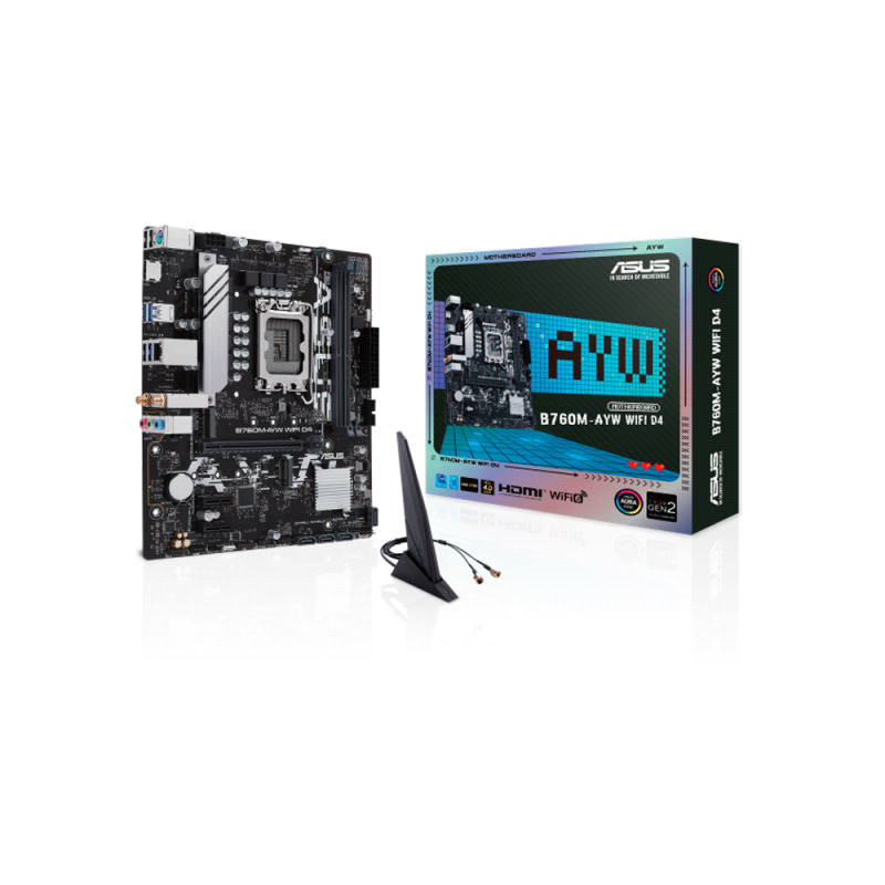 MB 1700 B760M-AYW WIFI D4 ASUS S/R/HDMI/2M2/DDR4/USB3.2/MATX MB 1700 B760M-AYW WIFI D4 ASUS S/R/HDMI/2M2/DDR4/USB3.2/MATX