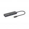 HUB USB-C 3.2 MANH 164924 4 PORT/5GBPS NEGRO