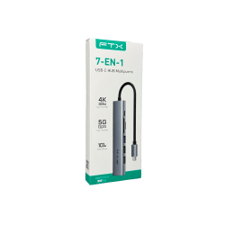 HUB USB-C 3.0/7 EN 1 FTX-HBP2-AG7 4K/5GBPS/HDMI/USB/SD-TF GRIS 115564