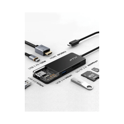 HUB USB-C 3.0/ 6 EN 1 FTX-HUBT4-PB 4K/5GBPS/SD NEGRO 115526