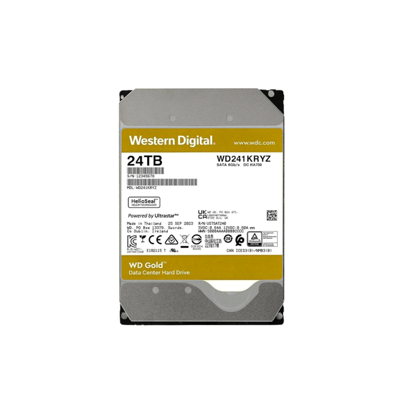 HD SATA3 24TB WD GOLD ENTERPRISE 7200 512MB WD241KRYZ GARANTIA BR HD SATA3 24TB WD GOLD ENTERPRISE 7200 512MB WD241KRYZ GARANTIA BR