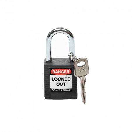 BRADY CANDADO ARCO ACERO CUERPO NYLON NEGRO ARCO 38 MM (99580)
