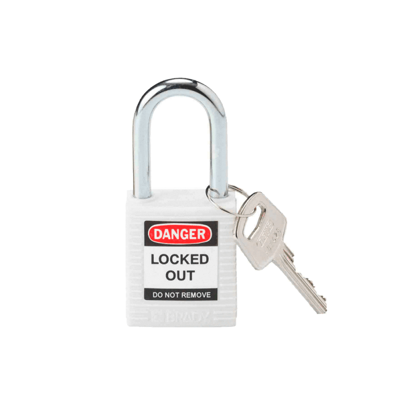 BRADY CANDADO ARCO ACERO CUERPO NYLON BLANCO ARCO 38MM (143123)
