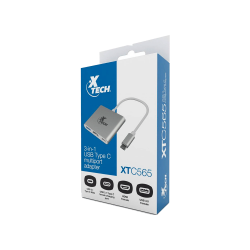 ADAP USB-C/HDMI/USBA/USBC XTECH XTC-565 5GBPS/4K/PLATA