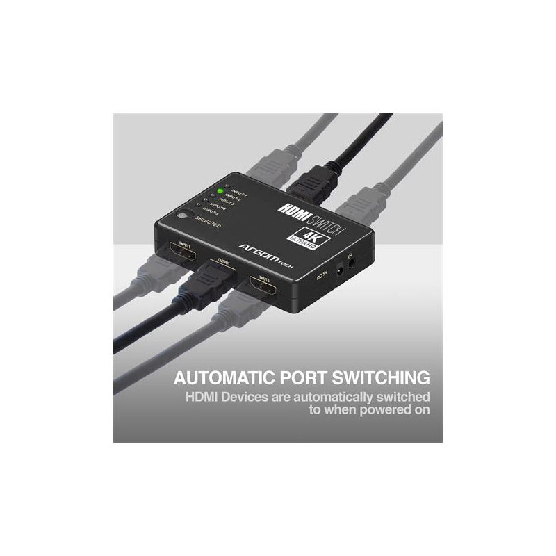 SWITCH ARG-AV-5125 5 PUERTOS HDMI 4K HD