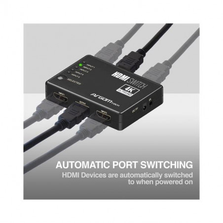 SWITCH ARG-AV-5125 5 PUERTOS HDMI 4K HD