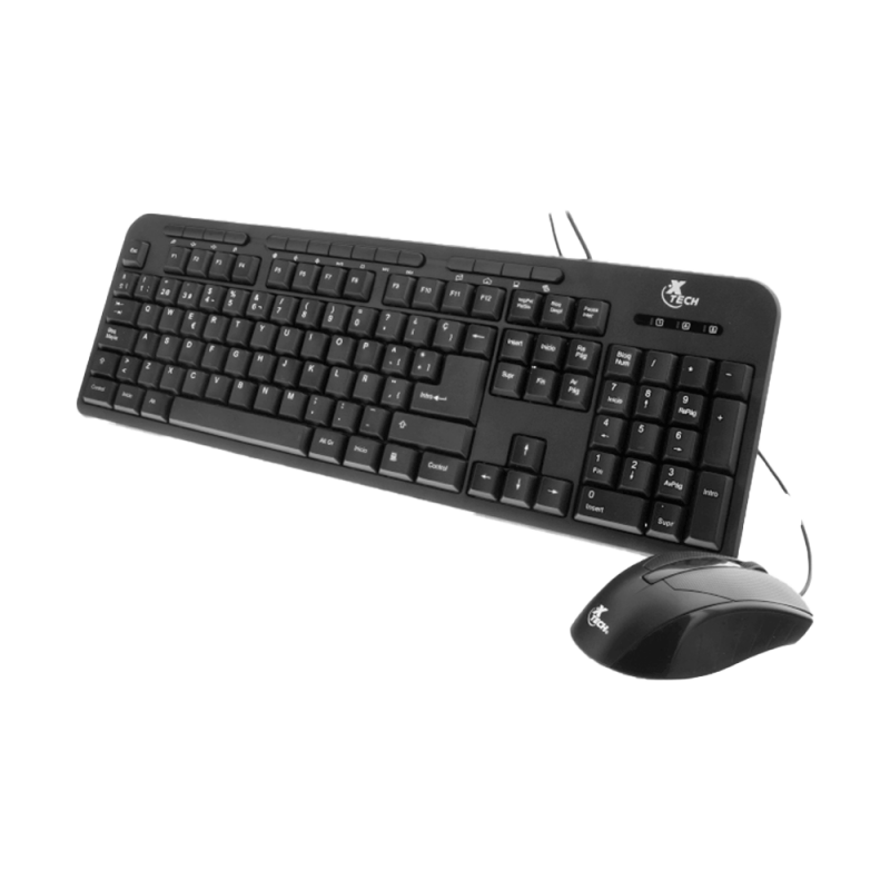 TECLADO+MOUSE USB XTECH XTK-301S ESP/NEGRO