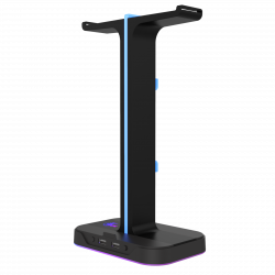 SOPORTE P/AURICULAR XTECH XTH-690 YUREI RGB/2USB/NEGRO
