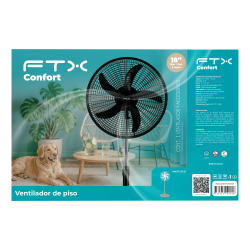 VENTILADOR DE PIE FTX 3 VEL CONFORT 70W 220V NEGRO/PLAST HB-EF-02