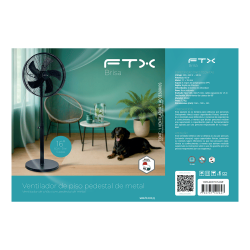 VENTILADOR DE PIE FTX 3 VEL BRISA 60W 220V NEGRO/METAL FS-40MF
