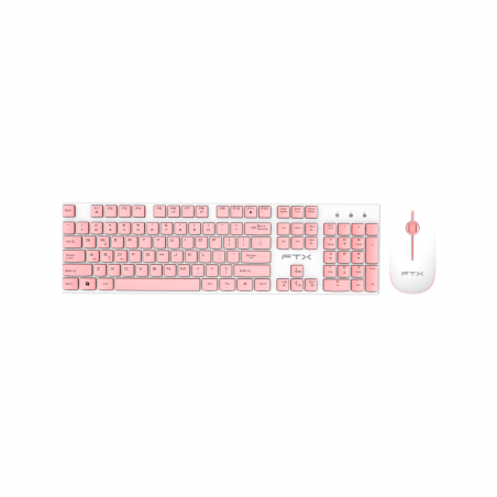 TECLADO+MOUSE WIR FTXGK600 NUM/POR/BLA-ROSA 099666