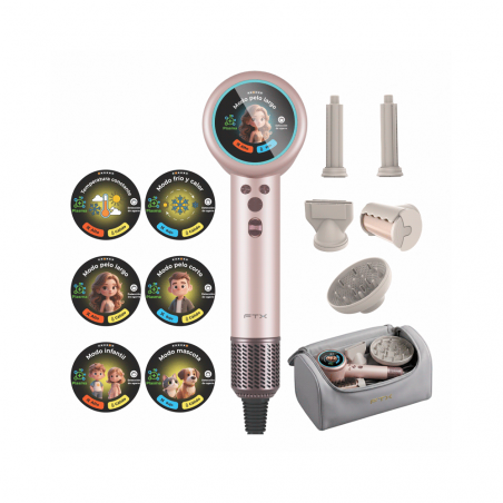SECADOR DE CABELLO FTX 2200W 220V ROSA 5 EN 1 HY2-205 127888