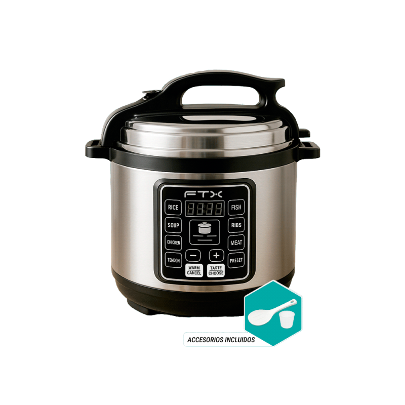 OLLA A PRESION/ARROCERA FTX 6L 1050W 220V PLATEADO PC-S6