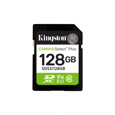 MEM SD KINGSTON 128GB SDS3/128GB 150 CANVAS SELECT PLUS CLASS 10