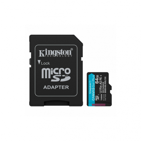 MEM MICRO SD KINGSTON  64GB SDCG4/64GB 200/100 CANVAS GO PLUS C/ADAP