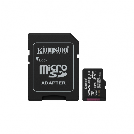 MEM MICRO SD KINGSTON  64GB SDCS3/64GB 100/- CANVAS SELECT PLUS C/ADA