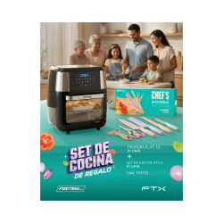 COMBO FREIDORA S/ACEITE FTX 12L + SET DE COCINA AF2-12V1 / KTS-6