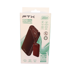 CARG PORTATIL FTX 10000MAH 22.5W PB-10LCD-BK POWER BANK NEGRO C/CAB IN