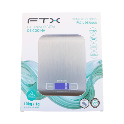 BALANZA DE COCINA FTX DIGITAL PLANA 10KG GRIS KS-101 128229