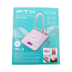 BALANZA DE COCINA FTX DIGITAL PLANA 10KG GRIS KS-101 128229